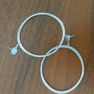 Handmade silver stud hoops